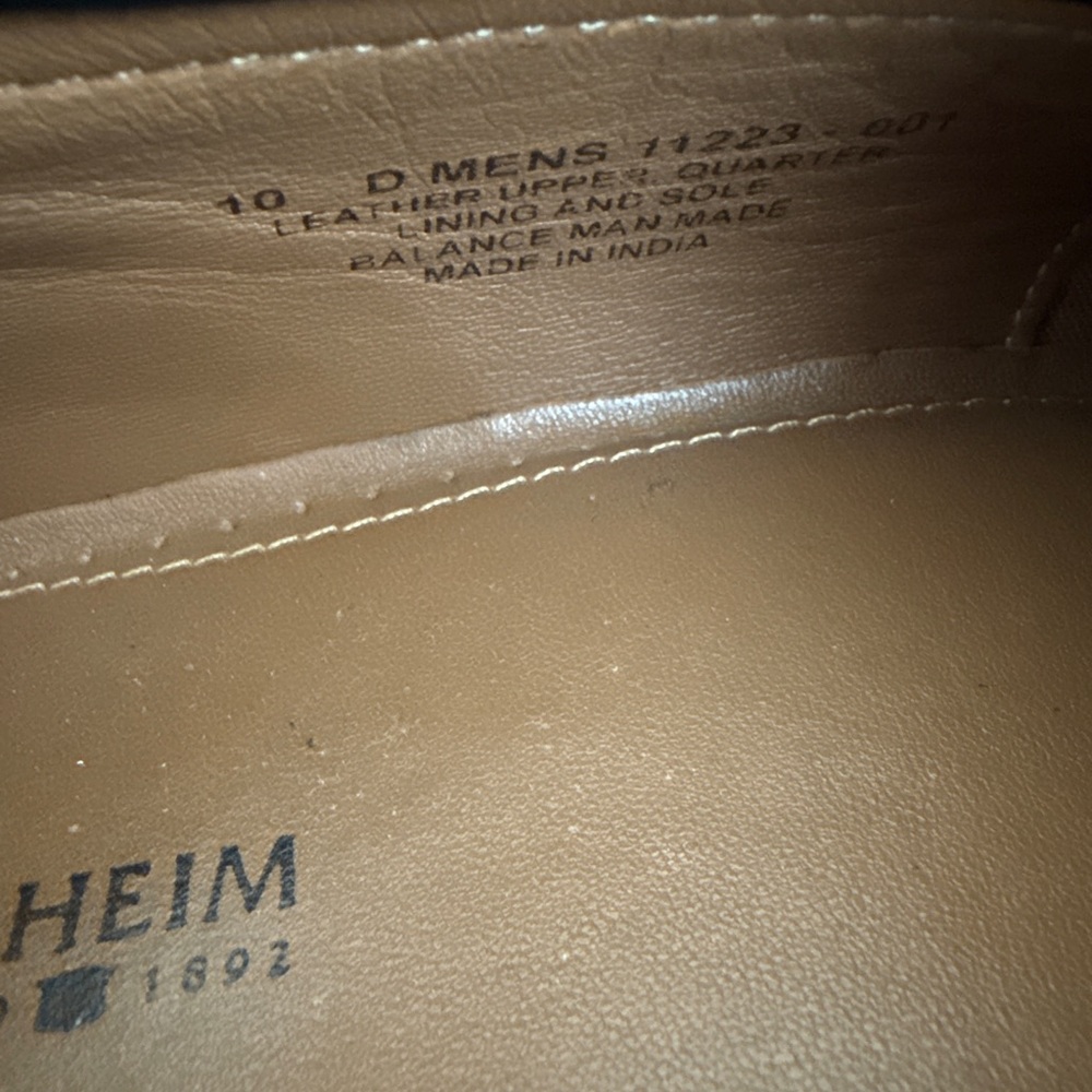 FLORSHEIM Tasseled Fringe Brogue Black Leather Loafer Men’s Dress Shoes Size 10D - Picture 2 of 7